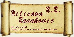 Milisava Radaković vizit kartica